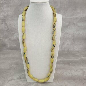 Vintage African Trade Bead Necklace Handmade Twisted 24" Tribal Jewelry